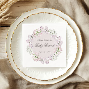 Lieve Erwt bloem Baby brunch elegant Rond Servet