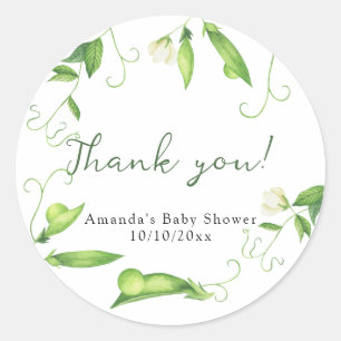 Lieve Erwten Baby Shower Bedankt Ronde Sticker