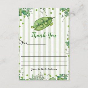 Lieve Erwten Groene Whimsicale Baby Shower Dank Je Bedankkaart