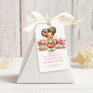 Lieve Fee 1e Verjaardag Roze Bloemen Favor Geschen Cadeaulabel