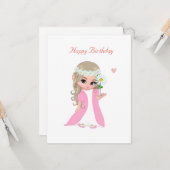 Lieve Fee op Witte Verjaardag Kaart (Voorkant / Achterkant in situ)