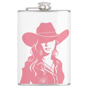 Lieve Flirt Roze Cowgirl Westerse Landelijke Chic Heupfles