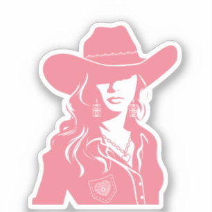Lieve Flirt Roze Cowgirl Westerse Landelijke Chic Sticker
