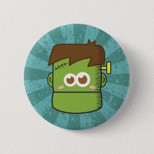 Lieve Frankenstein Monster Halloween Knop Ronde Button 5,7 Cm