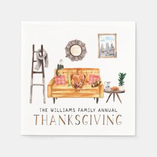 Lieve Friendsgiving Thanksgiving-dinerfeest Servet