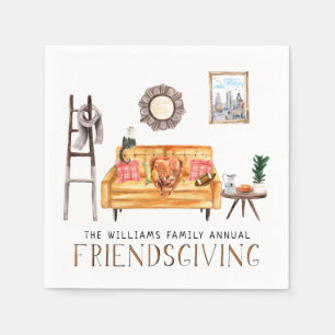 Lieve Friendsgiving Thanksgiving-dinerfeest Servet