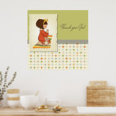 Lieve Gebedsmeisje Dank Je God Poster (Keuken)