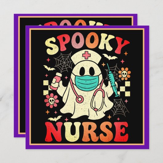 Lieve Geestverpleegster Halloween Grafisch Retro P Feestdagenkaart (Voorkant / Achterkant)