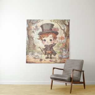 Lieve Gekke Hoedenmaker Fantasievolle Wonderland B Wandkleed
