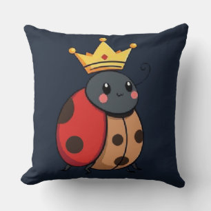 Lieve Gekroonde Lieveheersbeestje Zoete Koninklijk Kussen