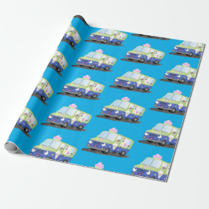 Lieve gelagenwagen cartoon cadeaupapier