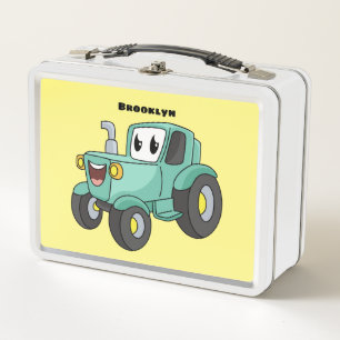 Lieve gelukkige groene tractor cartoon