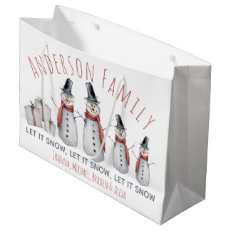 Lieve Gepersonaliseerde Familienaam Sneeuwman Laat Groot Cadeauzakje