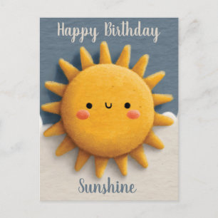 Lieve gestructureerde zon met een glimlachend gezi briefkaart