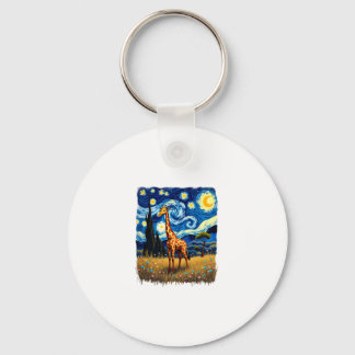 Lieve Giraffe Afrika - Sterrennacht T-Shirt Sleutelhanger