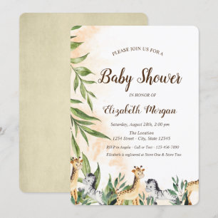 Lieve Giraffe, Zebra Verlaat Babyborrel Kaart