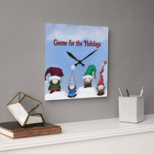 Lieve Gnome Bende Vierkante Klok