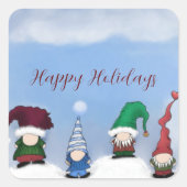 Lieve Gnome Bende Vierkante Sticker (Voorkant)