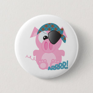 Lieve Goofkins biggetje piraat Ronde Button 5,7 Cm