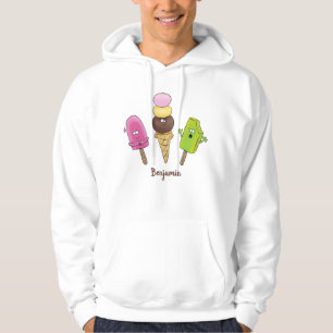 Lieve grappige ijslolly cartoon trio hoodie