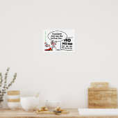 Lieve grappige kerstman optometrist oogtest cartoo poster (Keuken)