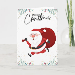 Lieve Grappige Niet-Foto Elegante Kerstman Kaart