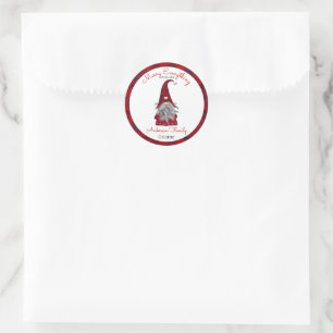 Lieve Grappige Prettig Kerst Elf Persoonlijke Gnom Ronde Sticker