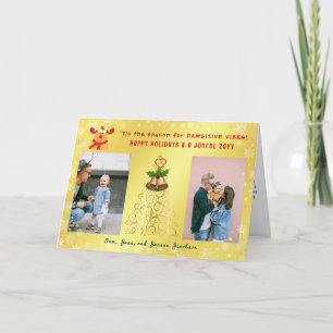 Lieve Grappige Rudolph 2 Foto's Prettige Feestdage Feestdagen Kaart