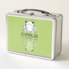 Lieve Groene Kikker Reflectie Doodle Aangepaste Na