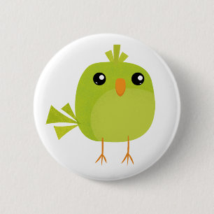Lieve Groene Vogel Cartoon Ronde Button 5,7 Cm
