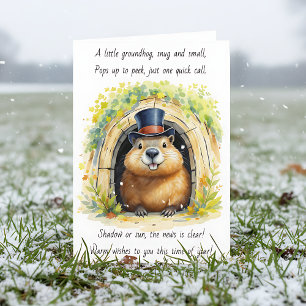 Lieve Groundhogdag in hoge hoed en gedicht Kaart