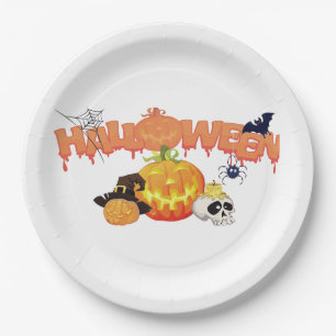 Lieve Halloween decoraties Papieren Bordje