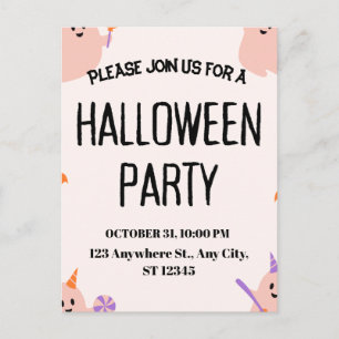Lieve Halloween-feestuitnodiging Feestdagenkaart