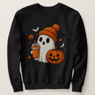 Lieve Halloween Geest met Pompoen en Drank Trui