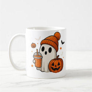 Lieve Halloween-geest met pompoen en drankje Koffiemok