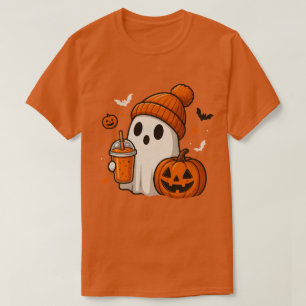 Lieve Halloween-geest met pompoen en drankje T-shirt
