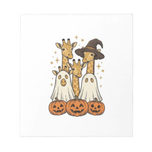 Lieve Halloween Giraffe Geest Pompoen Shirt Ontwer Notitieblok