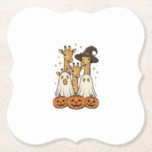 Lieve Halloween-giraffe-spookpompoen-shirtontwerp_ Kartonnen Onderzetters