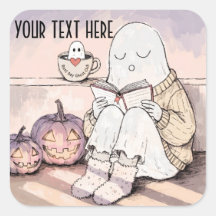 Lieve Halloween-lezende spookachtige herfst-boekcl