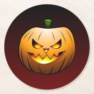 Lieve Halloween Pompoen Ronde Kartonnen Onderzetter