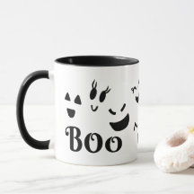 Lieve Halloween Zwarte en Witte BOO Spokengezichte