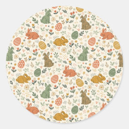 Lieve handgetekende lentekonijnen sticker
