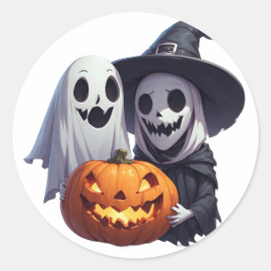 Lieve heks Halloween Geest Vrienden 🧙♀️ Ronde Sticker