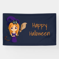 Lieve Heks in Paarse Hoed Gelukkig Halloween
