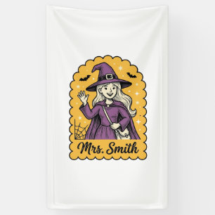 Lieve Heks Lerares Mevr Smith Vintage Halloween De Spandoek