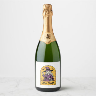 Lieve Heks Lerares Mevr Smith Vintage Halloween De Sparkling Wijnetiket
