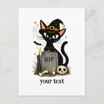 Lieve Heks Zwarte Kat Kerkhof Halloween