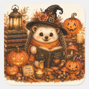 Lieve Heksenegel Herfst Magische Spreuken Vierkante Sticker