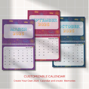 Lieve heldere Doodle 2026 Agenda Kalender