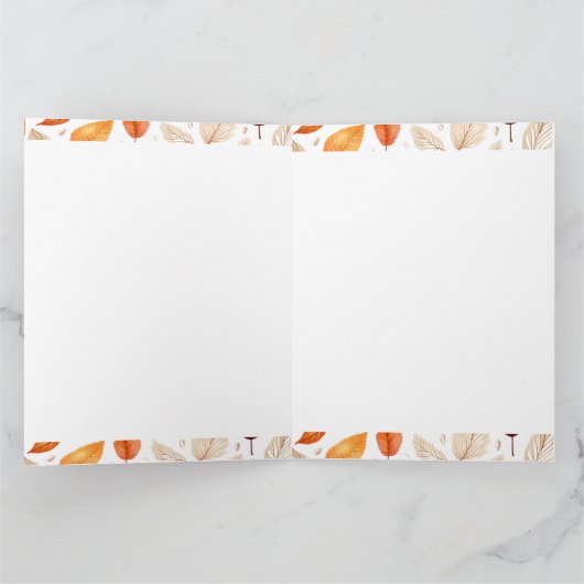 Lieve herfstschrik met pompoen en bladeren kaart (Binnen)